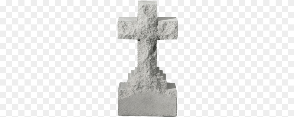 Cross Shaped Stone Garden Marker Plain Cross On Base Memorial Stone Cross Perfect, Symbol, Gravestone, Tomb Free Png Download