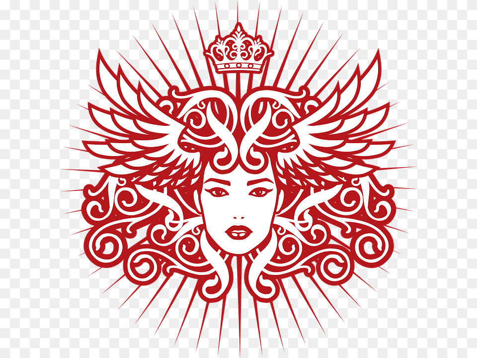 Cross Stitch Pattern Art Nouveau Silhouette, Emblem, Symbol, Face, Head Free Transparent Png