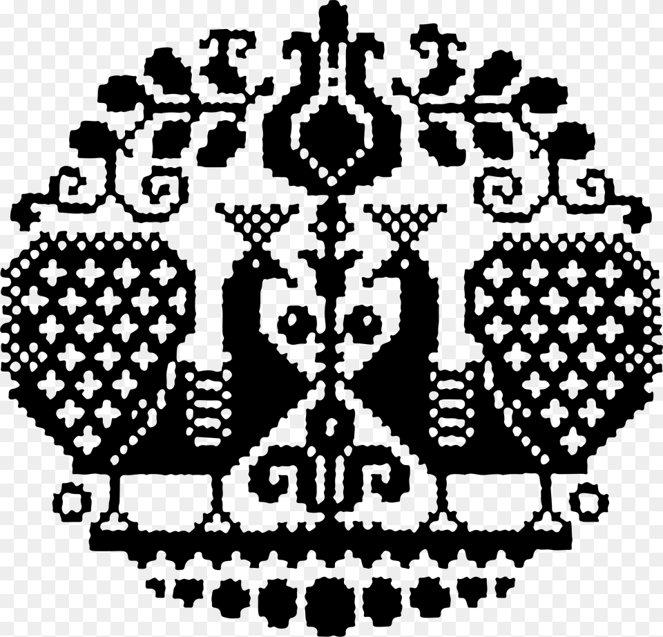 Cross Stitch Pattern Silhouette Clip Arts Scandinavian Cross Stitch Motifs, Gray Free Png
