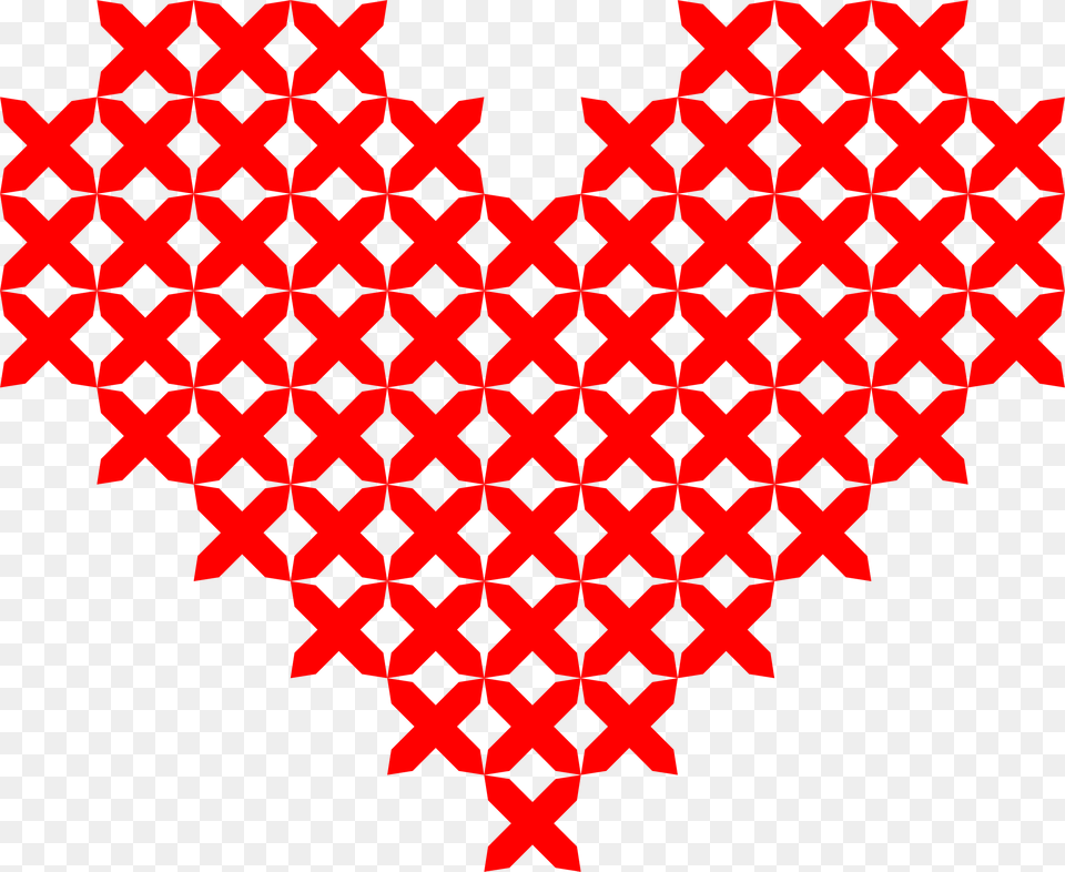 Cross Stitched Heart Red Clip Arts Cross Stitch Embroidery Motifs, Pattern Free Png Download