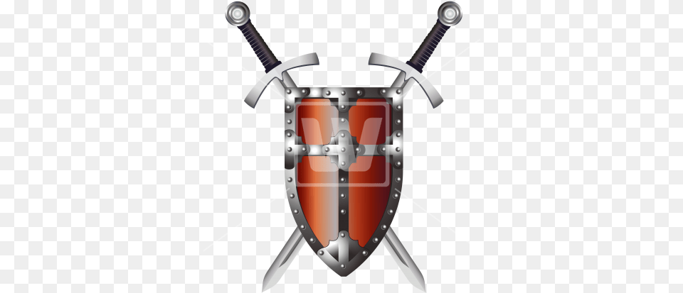 Cross Swords And Shield Sword Transparent Background, Armor, Weapon, Blade, Dagger Free Png Download
