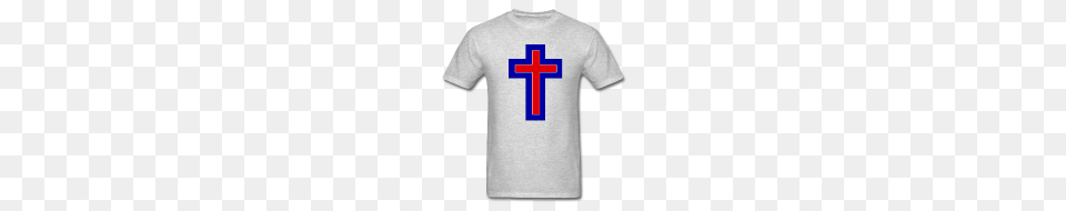 Cross T Shirt Company Mens T Shirt Blue Orange White Hot, Clothing, Symbol, T-shirt Free Png