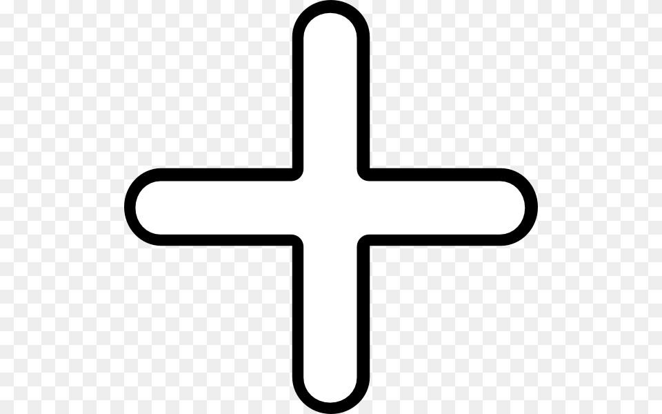 Cross Vector Outline Plus Clipart Black And White, Symbol Free Png Download
