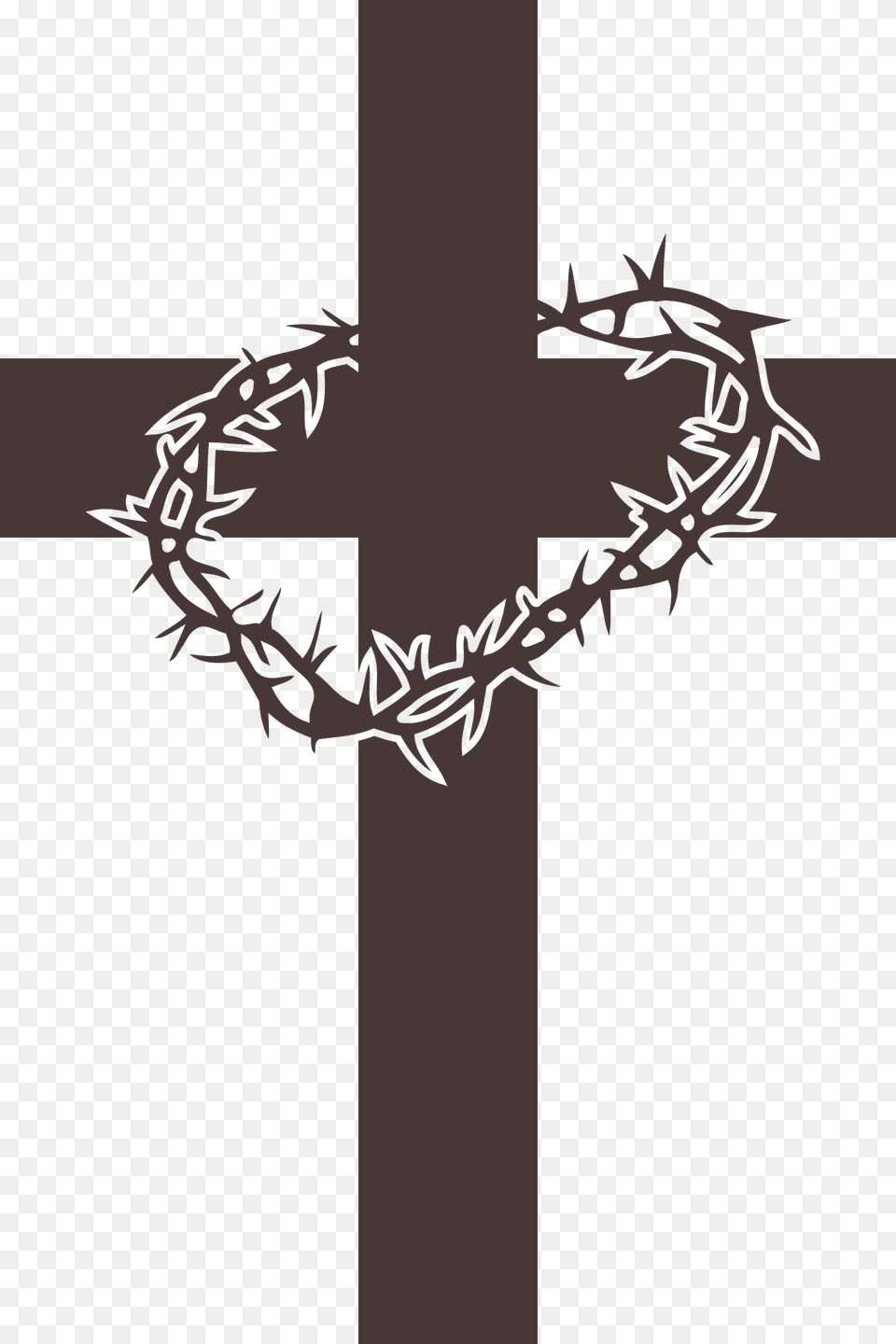 Cross With Crown Of Thorns Clipart Crown Of Thorns On Cross, Symbol, Animal, Lizard, Reptile Free Png Download