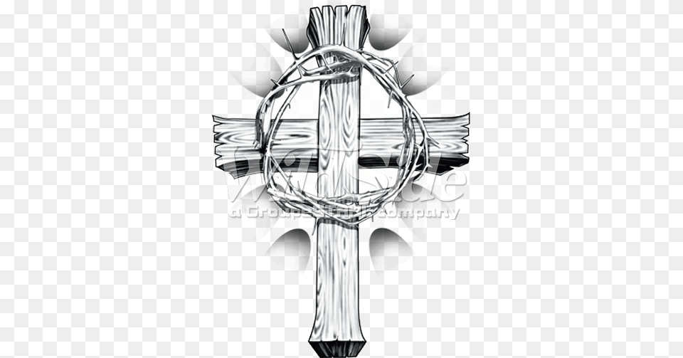 Cross With Crown Of Thorns Image Cross Thorn Crown Transparent Background, Symbol, Person Free Png Download