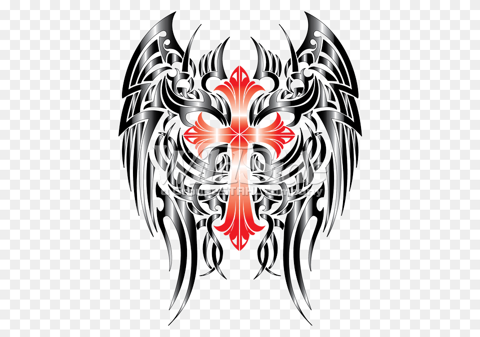 Cross With Gothic Wings The Wild Side, Emblem, Symbol, Chandelier, Lamp Png