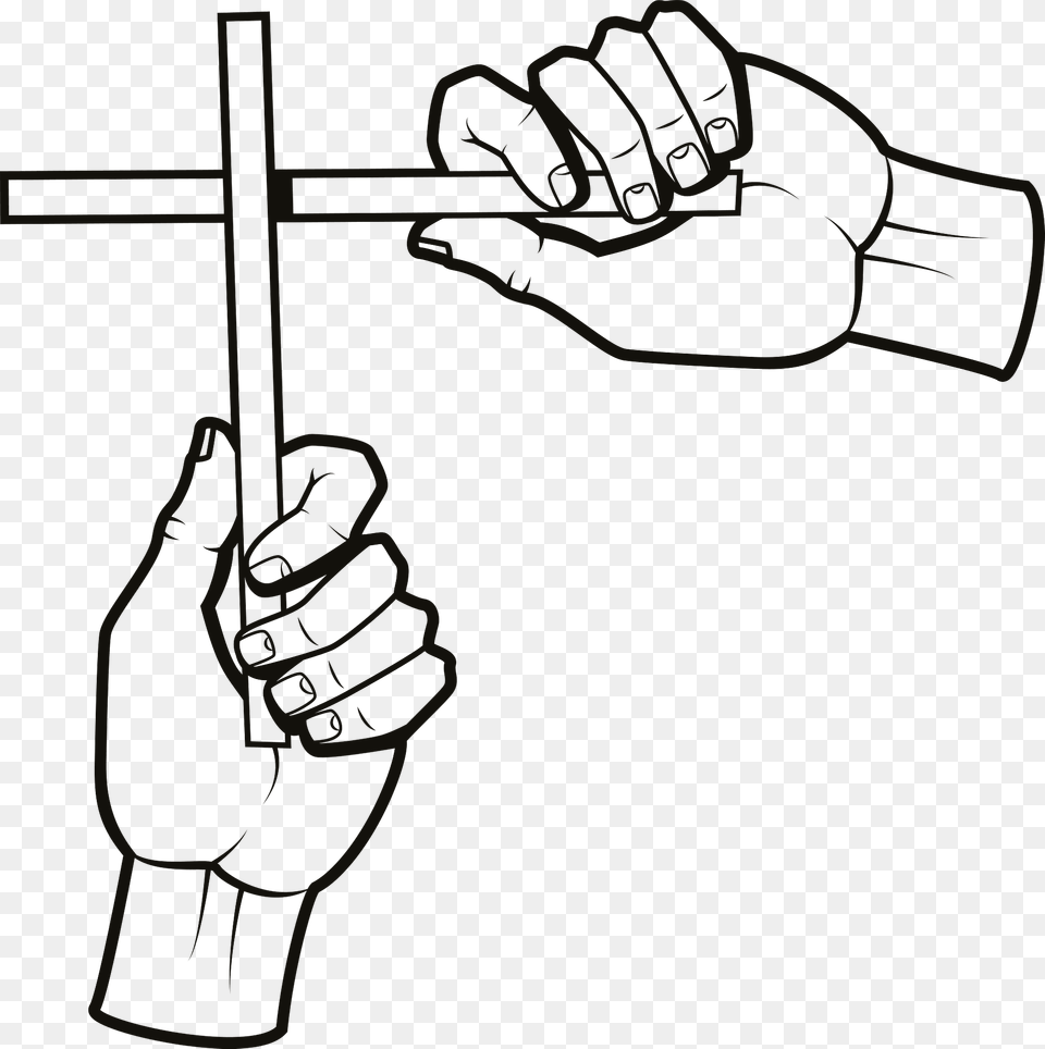 Cross With Hands Clipart, Body Part, Hand, Person, Symbol Png Image
