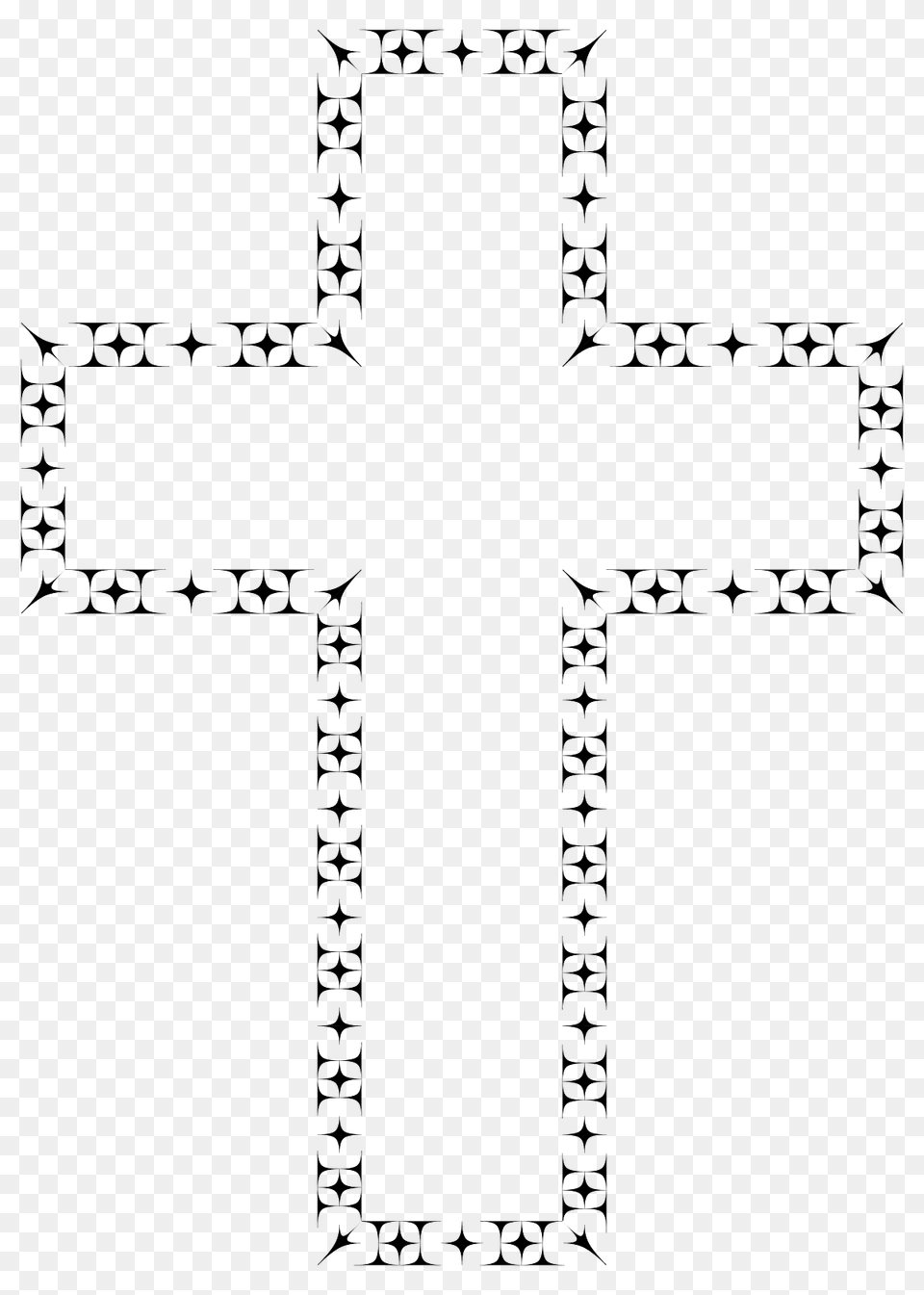 Cross With Spiky Outline, Symbol, Outdoors, Text Free Png