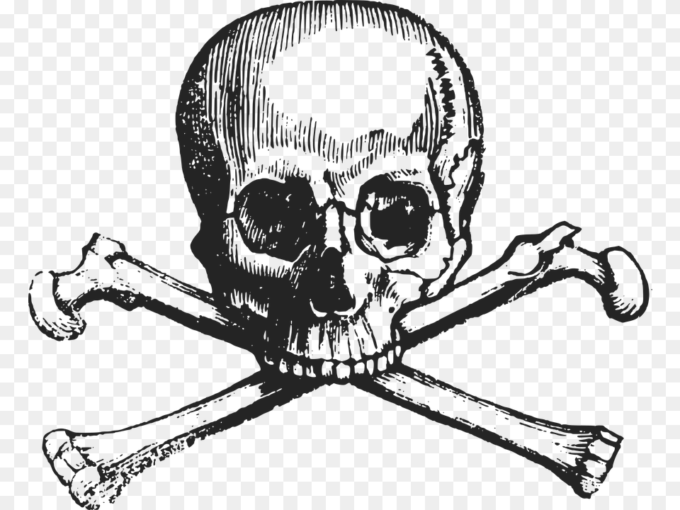 Crossbones Skull Death Danger Symbol Dead Pirate Skulls And Bones, Adult, Bride, Female, Person Png