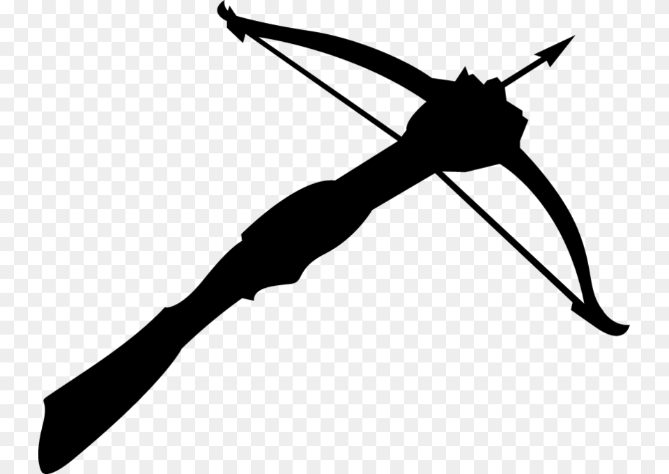 Crossbow Ranged Weapon Bow And Arrow Clip Art, Gray Png