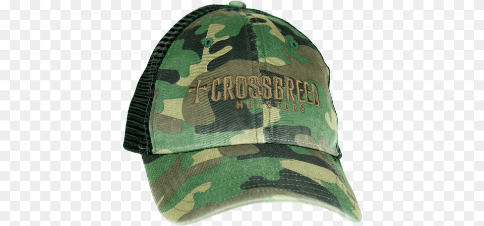 Crossbreed Woodland Camo Trucker Hat Trucker Hat, Baseball Cap, Cap, Clothing, Military Png