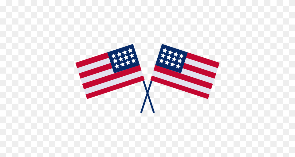 Crossed American Flags Design Element, American Flag, Flag Free Transparent Png