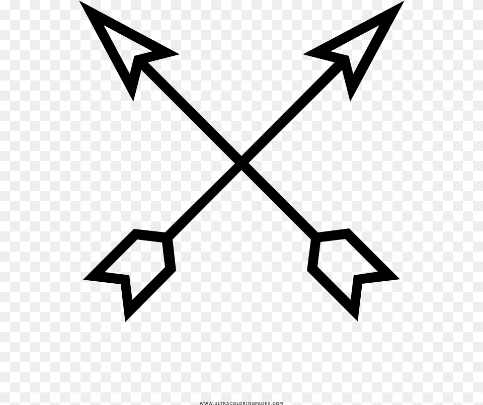 Crossed Arrows Coloring, Gray Free Png