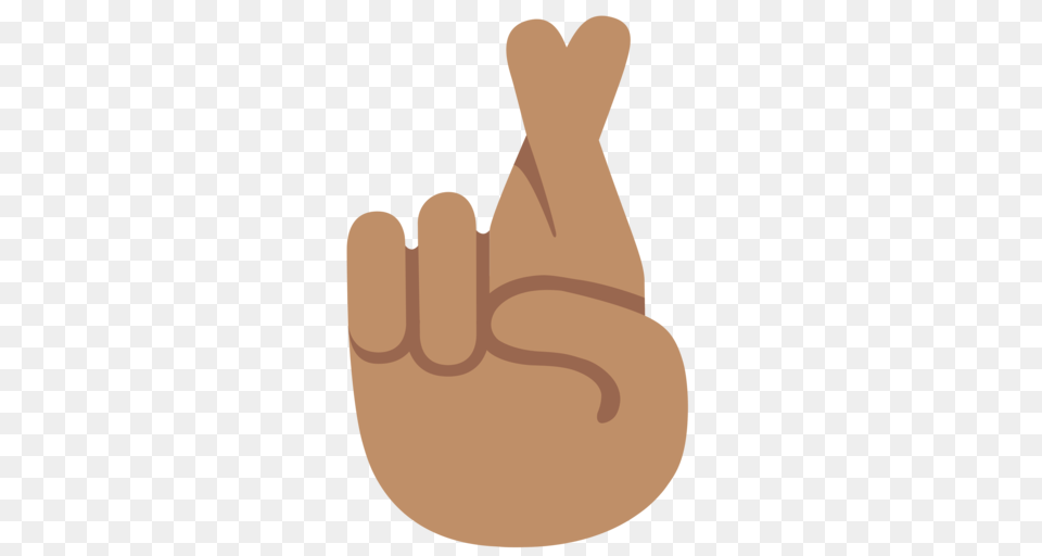 Crossed Fingers Medium Skin Tone Emoji, Body Part, Finger, Hand, Person Png Image
