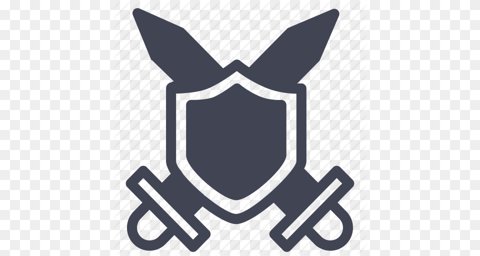 Crossed Gaming Knife Miscellaneous Shield Swords Icon, Emblem, Symbol, Armor Png Image