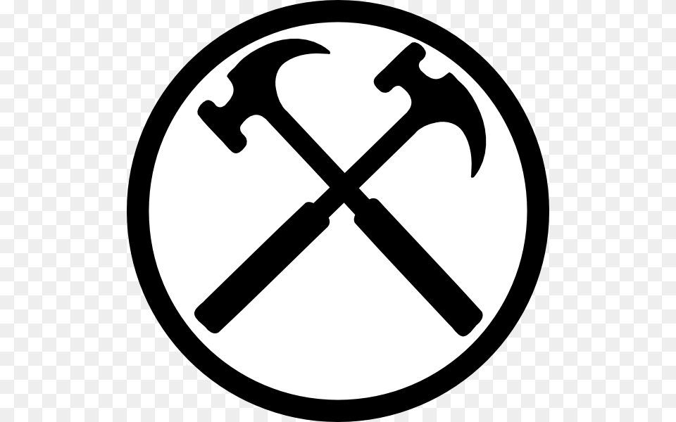 Crossed Hammers Bw Clip Art Crossed Hammers Clipart, Device Png Image