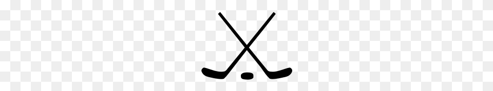 Crossed Ice Hockey Sticks And Puck Clipart, Stick, Smoke Pipe Png Image