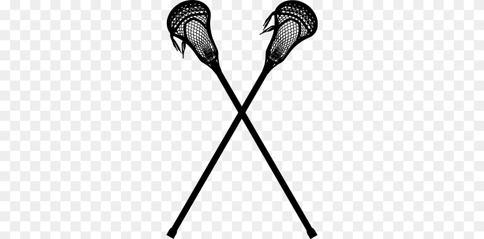 Crossed Lacrosse Sticks Skinny, Gray Free Png