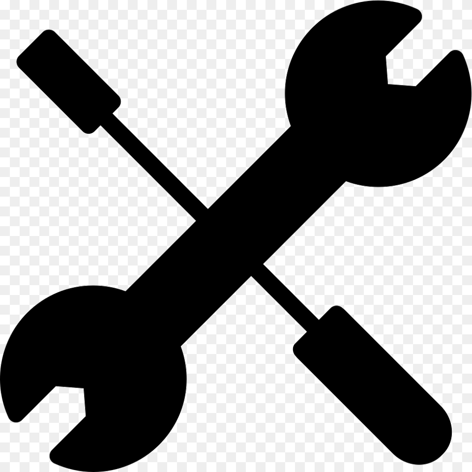 Crossed Reparation Tools Wrench And Screwdriver, Device, Grass, Lawn, Lawn Mower Free Png Download
