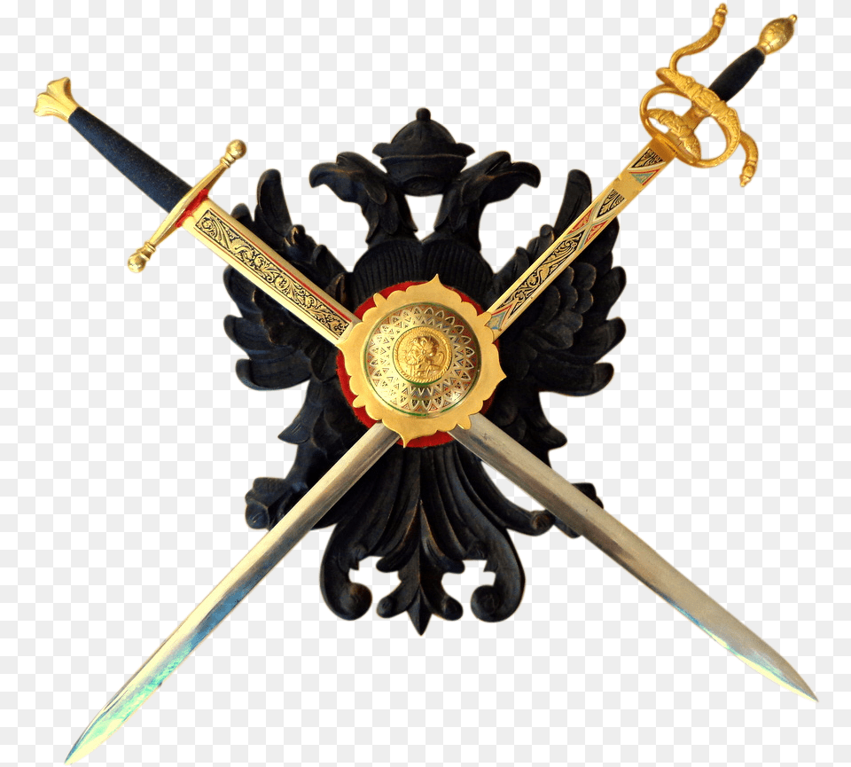 Crossed Swords And Shield Sword And Shield Bird, Weapon, Blade, Dagger, Knife Free Transparent Png