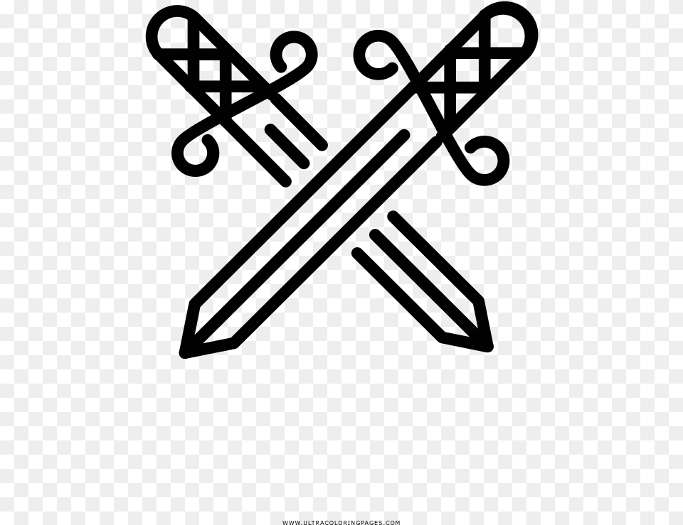 Crossed Swords Coloring, Sword, Weapon, Cross, Symbol Png