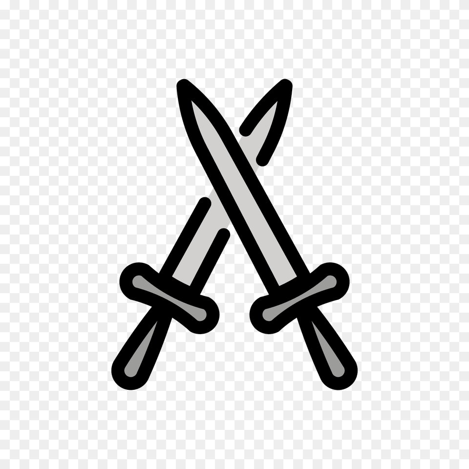 Crossed Swords Emoji Clipart, Sword, Weapon, Cutlery, Fork Png Image