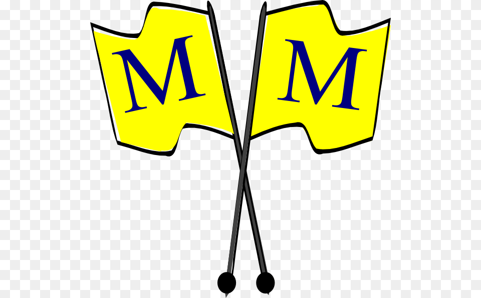 Crossed Yellow Flags With Blue M Clip Art, Logo Png