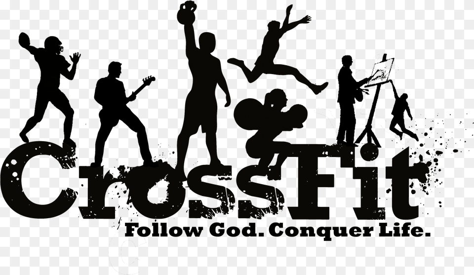 Crossfit Drums Fitness Centre Crossfit Bloemfontein Bass Guitar Player Silhouette, People, Person, Text Free Transparent Png