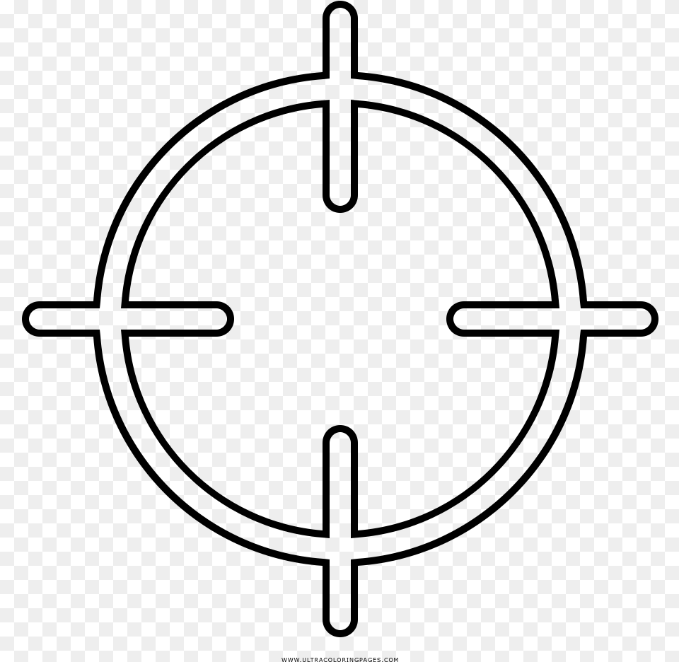 Crosshair Coloring, Gray Free Png Download