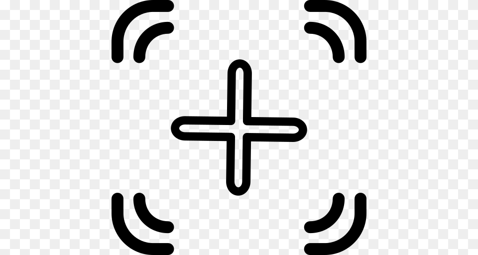 Crosshair Icon Of Clean Icons, Gray Free Png Download