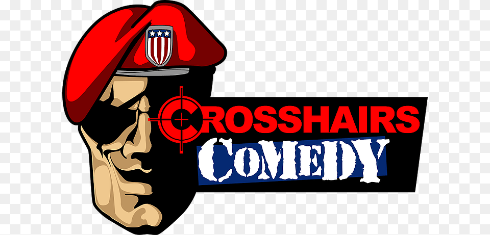 Crosshairs Comedy Has Toured Nationally And Internationally Cartoon, Baseball Cap, Cap, Clothing, Hat Free Transparent Png