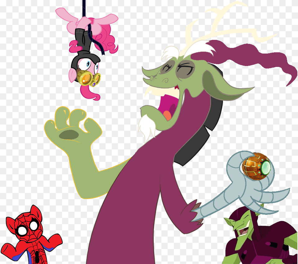 Crossover Discord Green Goblin Pinkie Pie Pinkie Pinkie Pie Spider, Publication, Book, Comics, Cartoon Png Image