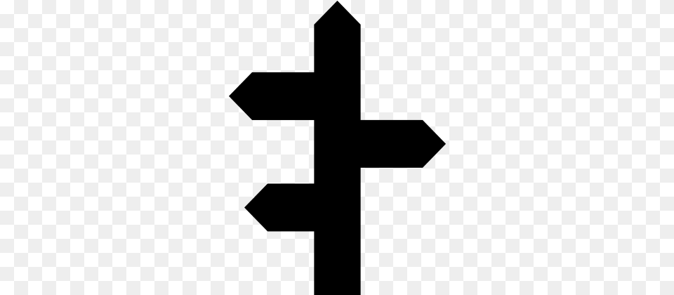 Crossroad Sign Icon Vector Crossroad Sign, Gray Free Transparent Png