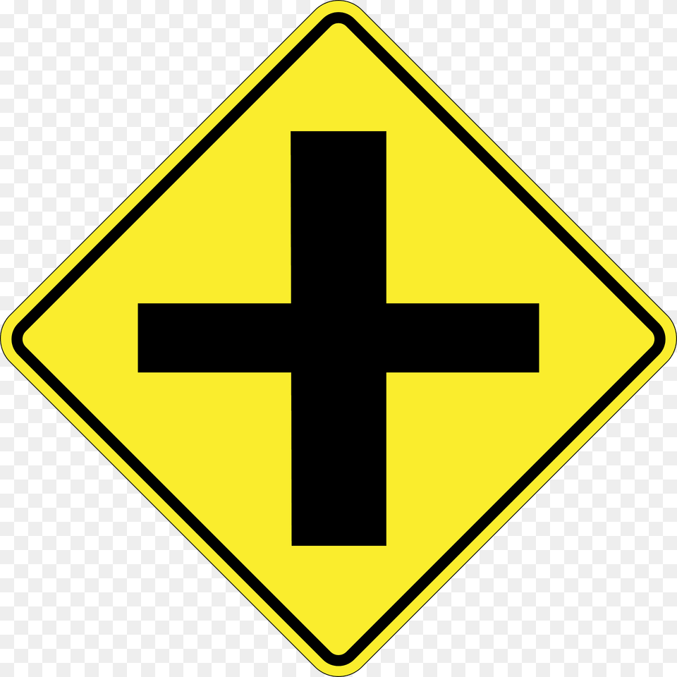 Crossroads Ahead Sign In Argentina Clipart, Symbol, Cross, Road Sign Png
