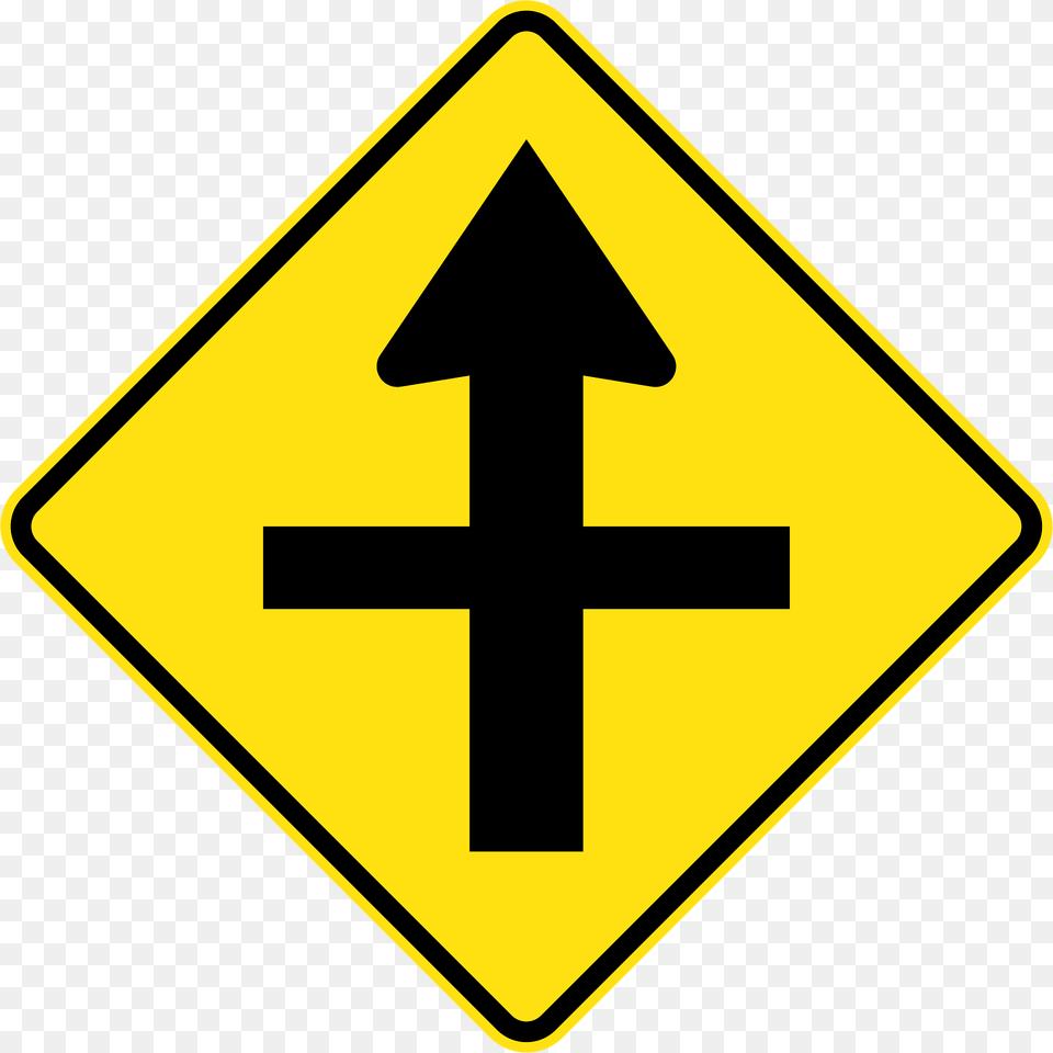 Crossroads Ahead Sign In Australia Clipart, Symbol, Road Sign Free Png Download