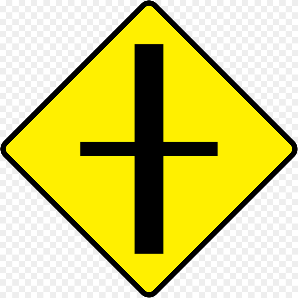 Crossroads Ahead Sign In Ireland Clipart, Symbol, Cross, Road Sign Free Transparent Png