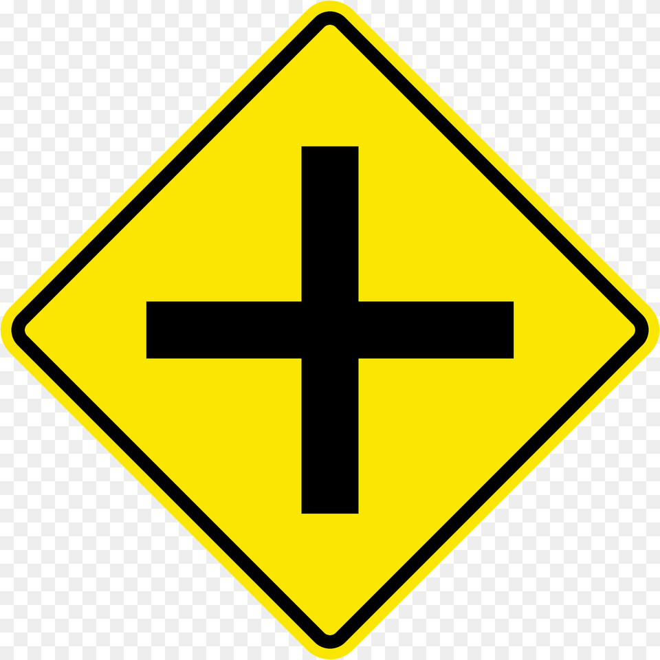 Crossroads Ahead Sign In Jamaica Clipart, Symbol, Cross, Road Sign Free Transparent Png