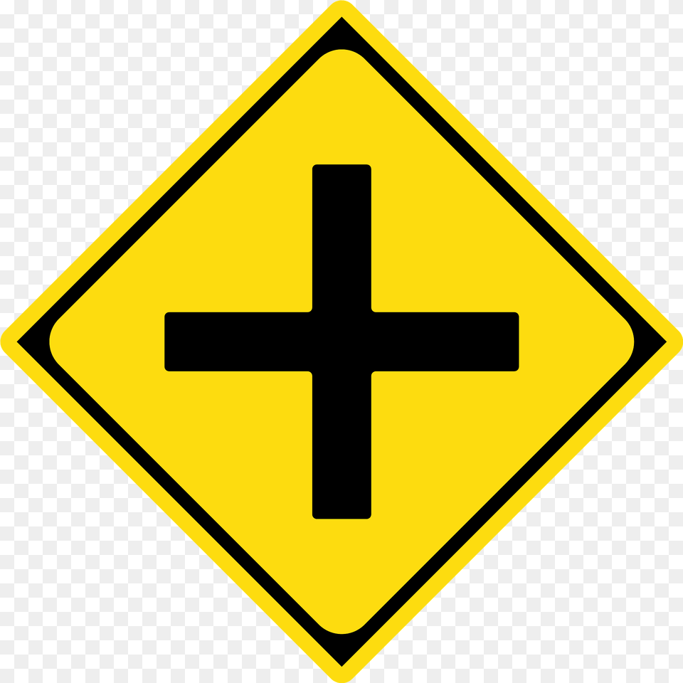 Crossroads Ahead Sign In Japan Clipart, Symbol, Road Sign, Cross Png Image