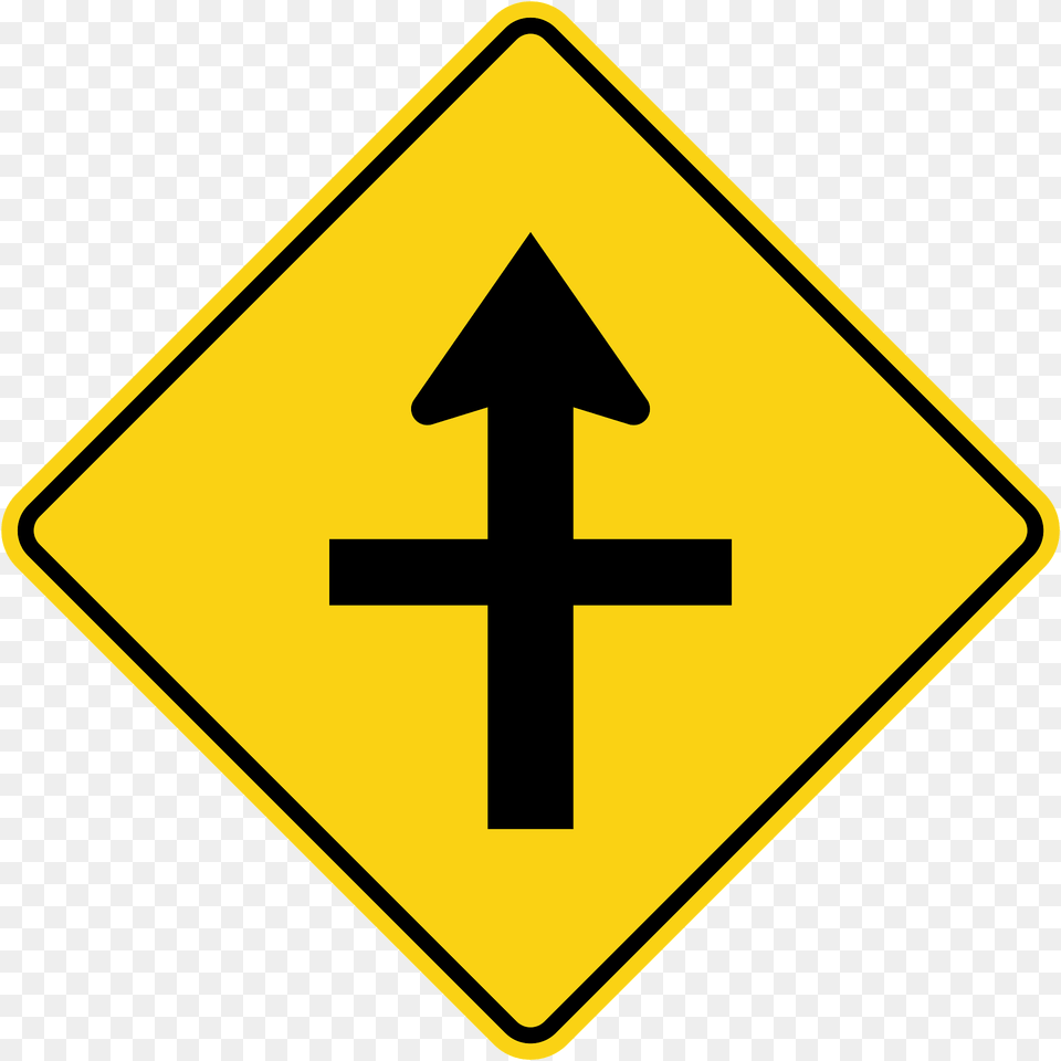 Crossroads Ahead Sign In Ontario Clipart, Symbol, Road Sign Png Image