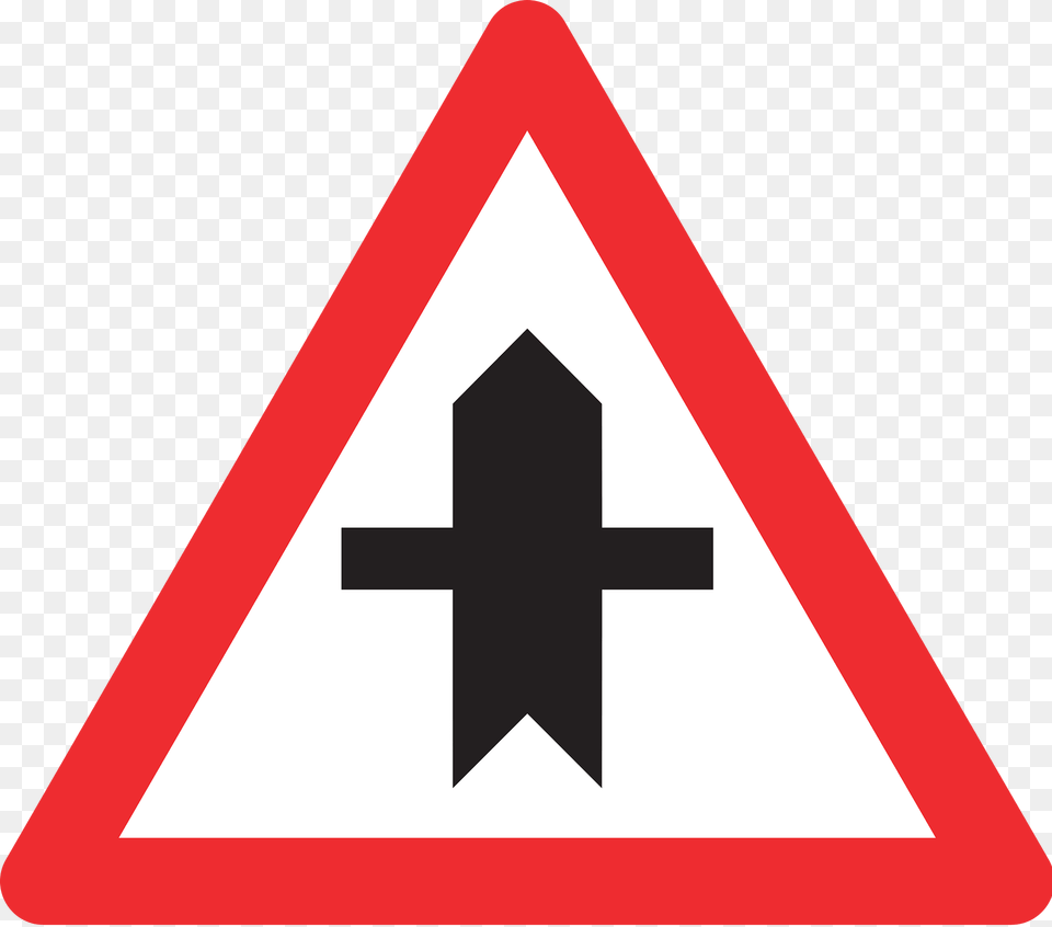Crossroads With A Minor Road Sign In Switzerland Clipart, Symbol, Road Sign Free Png
