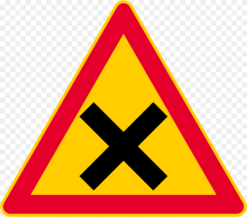 Crossroads With Priority To The Right Sign In Finland Clipart, Symbol, Road Sign Free Png Download