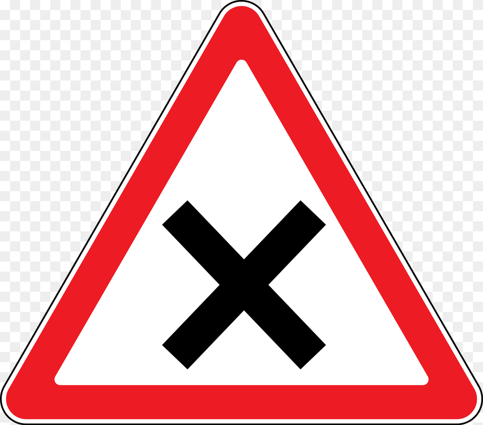 Crossroads With Priority To The Right Sign In Moldova Clipart, Symbol, Road Sign Free Png Download