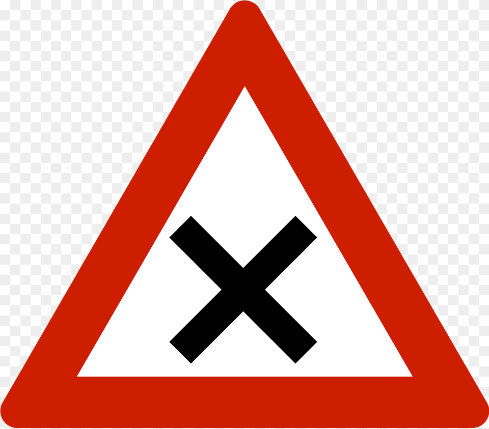 Crossroads With Priority To The Right Sign In Norway Clipart, Symbol, Road Sign Free Png Download