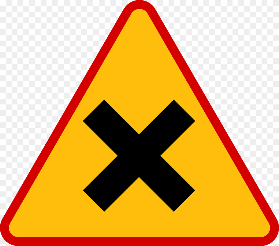 Crossroads With Priority To The Right Sign In Poland Clipart, Symbol, Road Sign Free Png