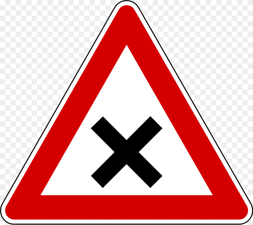 Crossroads With Priority To The Right Sign In Slovenia Clipart, Symbol, Road Sign, Dynamite, Weapon Free Png Download
