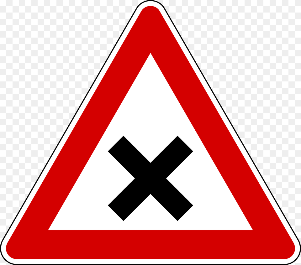 Crossroads With Right Of Way From The Right Clipart, Sign, Symbol, Road Sign Png Image