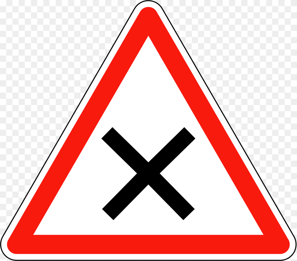 Crossroads With Right Of Way From The Right Clipart, Sign, Symbol, Road Sign Free Png Download