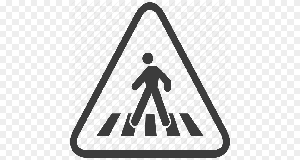 Crosswalk Pedestrian Sign Warning Warning Sign Icon, Triangle, Symbol, Person, Gate Png Image