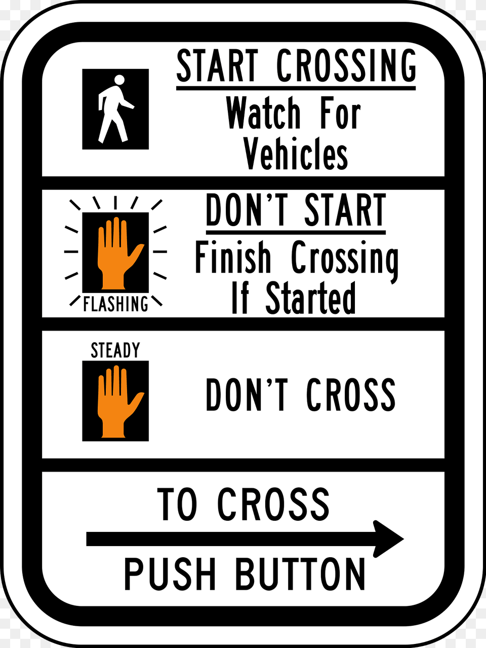 Crosswalk Signal Instructions Clipart, Sign, Symbol, Person, Text Free Png