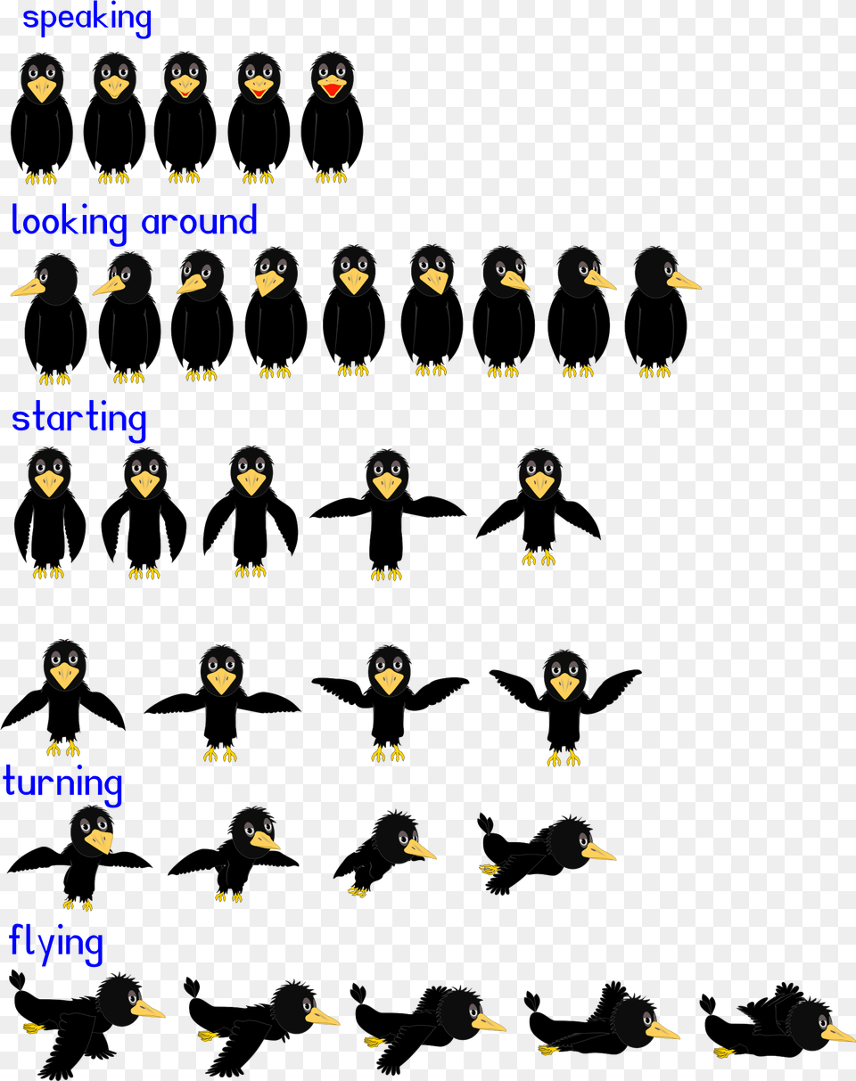 Crow Animation, Animal, Bird, Penguin, Text Free Png Download
